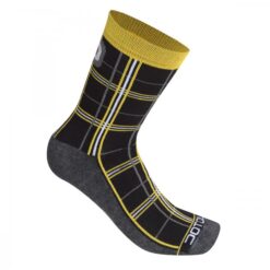 checked calcetines negro-amarillo fluor