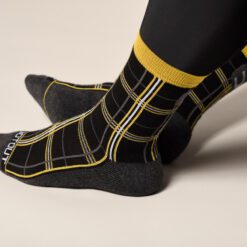 checked calcetines negro-amarillo fluor